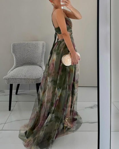 P0234 - Elaris™ - Giselle - vestido largo con estampado floral
