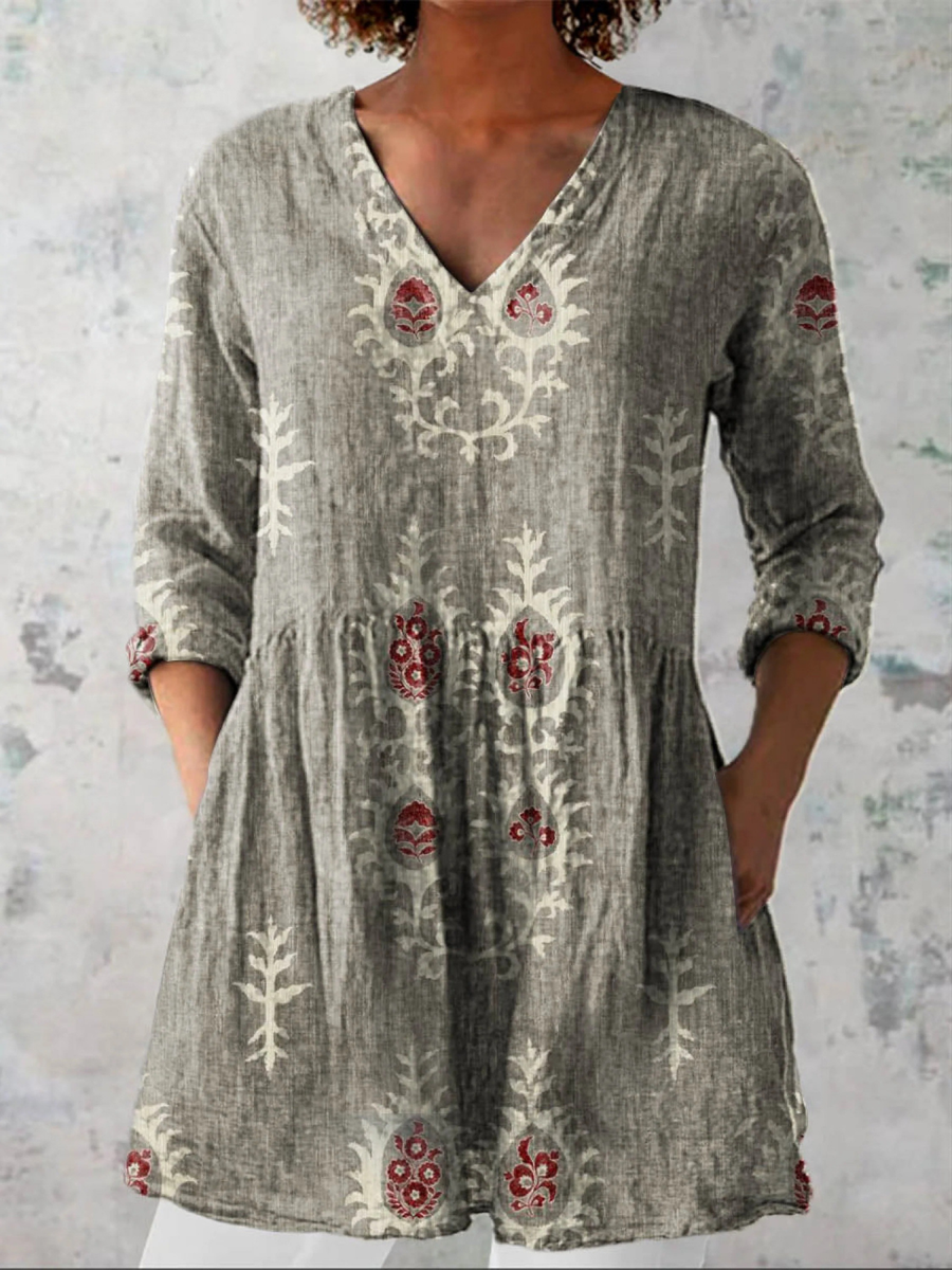 Floris™ | Bekväm Lång Blus för Dam