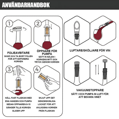 VinoLift™ | Luftdriven vinöppnare för enkel och skonsam öppning
