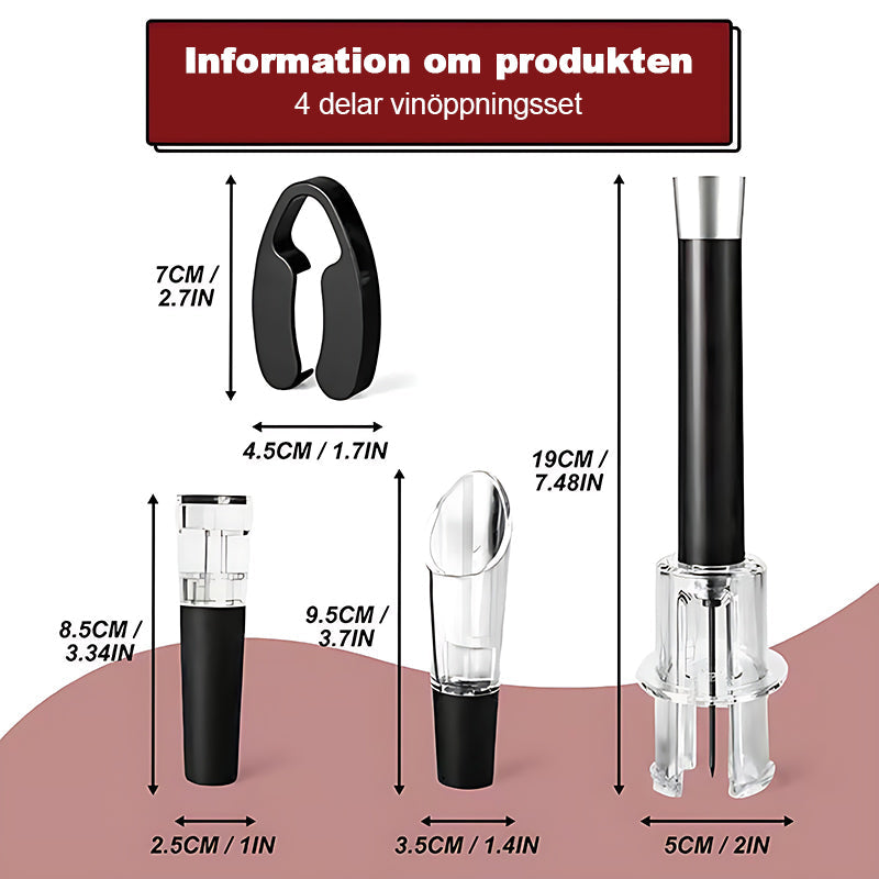 VinoLift™ | Luftdriven vinöppnare för enkel och skonsam öppning