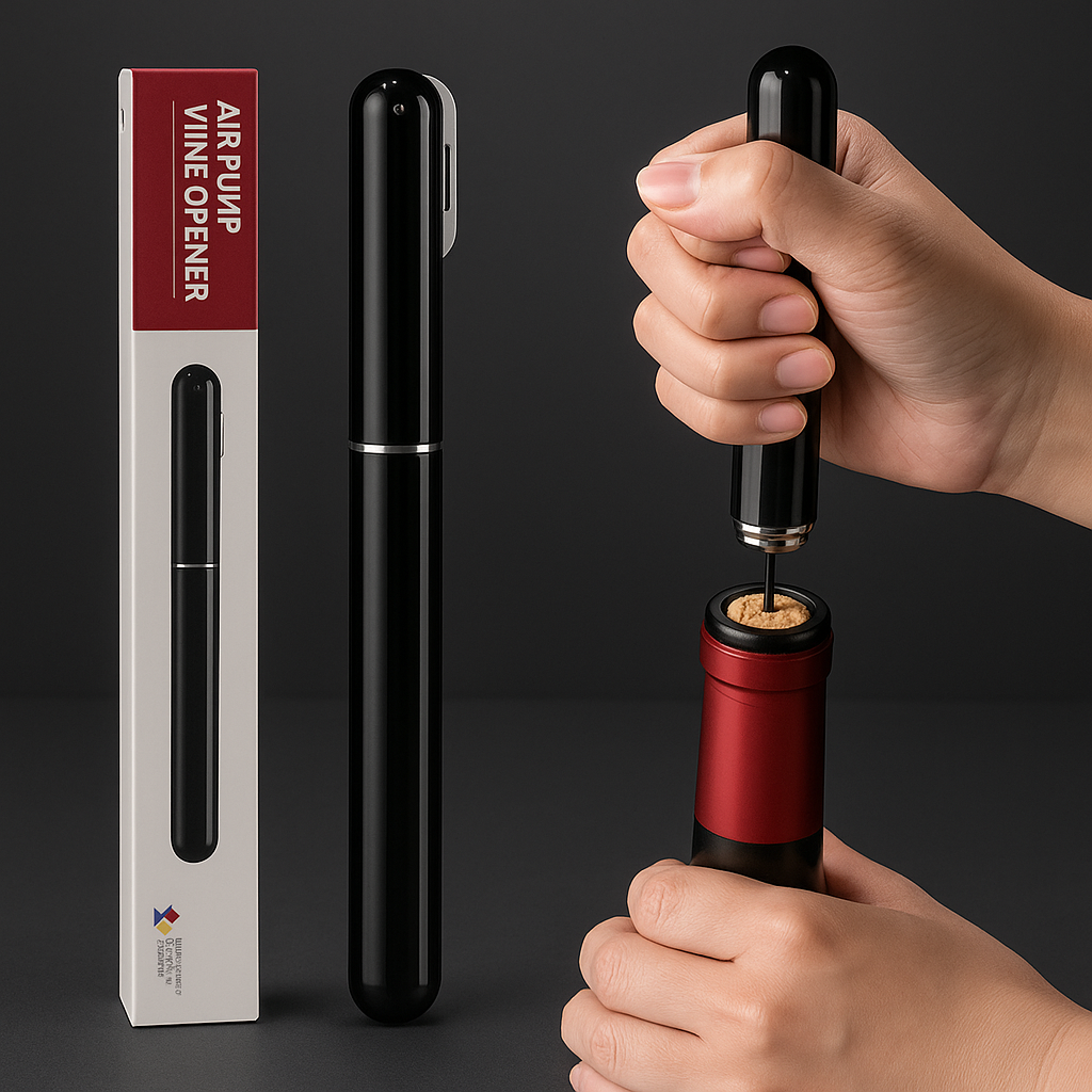 VinoLift™ | Luftdriven vinöppnare för enkel och skonsam öppning