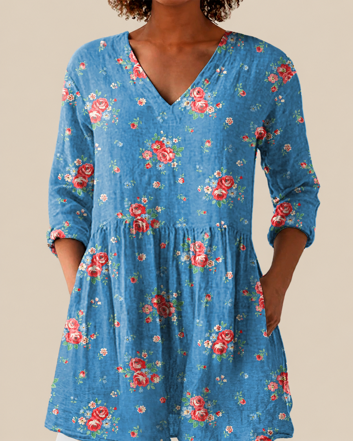 Floris™ | Bekväm Lång Blus för Dam