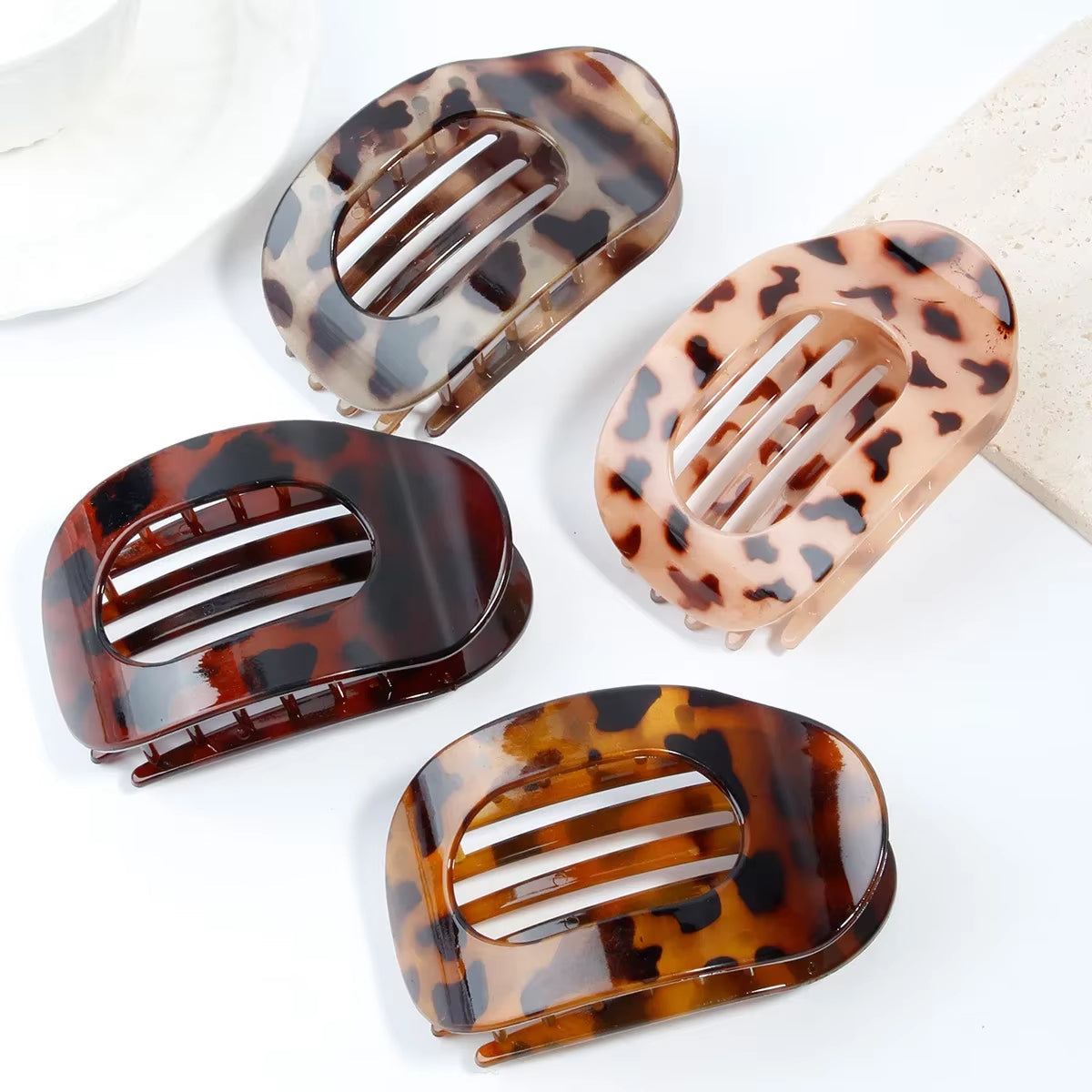 SilkGrip™ | Hårklämma - Set med 4 Ovala hårspännen för skonsamt grepp