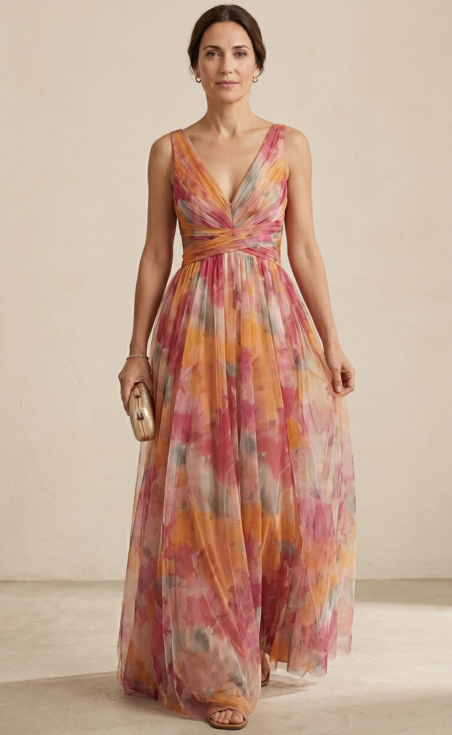 P0234 - Elaris™ - Giselle - vestido largo con estampado floral