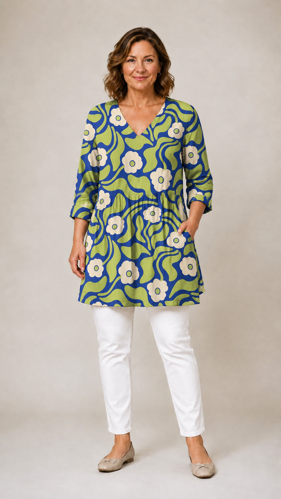 Floris™ | Bekväm Lång Blus för Dam