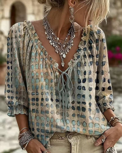 Almira™ | Elegant Blus med V-ringning för Kvinnor