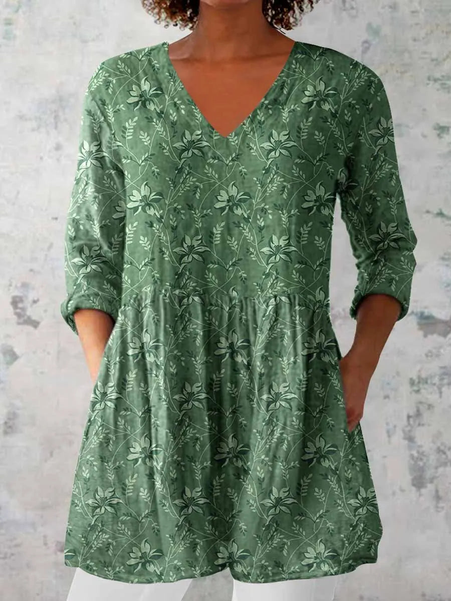 Floris™ | Bekväm Lång Blus för Dam