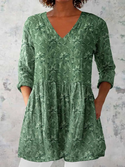Floris™ | Bekväm Lång Blus för Dam