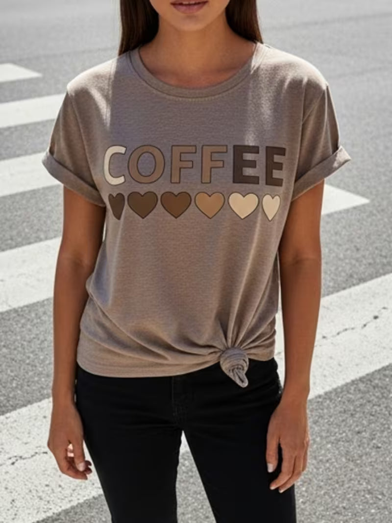 Cafelle™ | Grafisk T-shirt för Dam