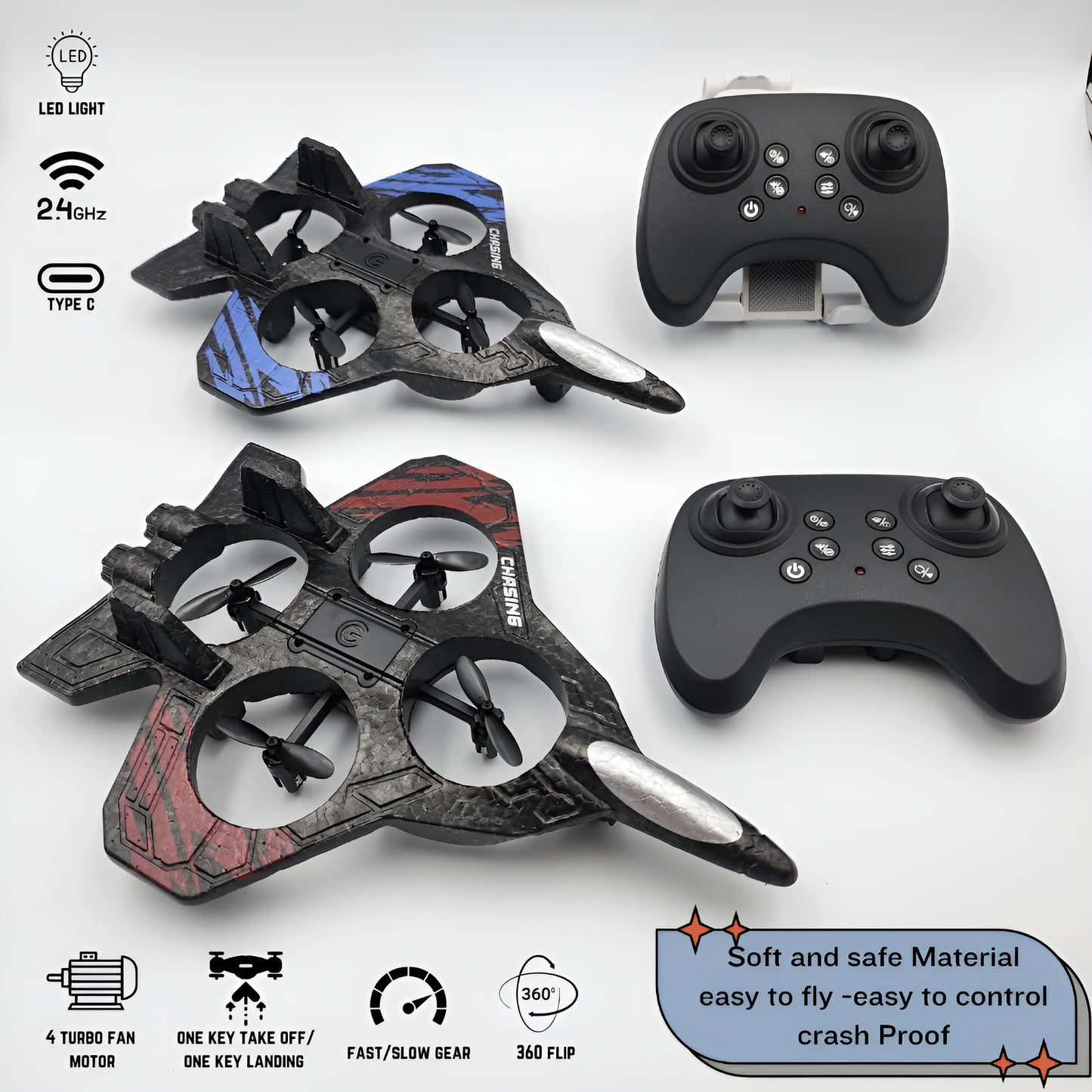 SkyRaptor™ | LED Jet-Drone för fartfylld lek