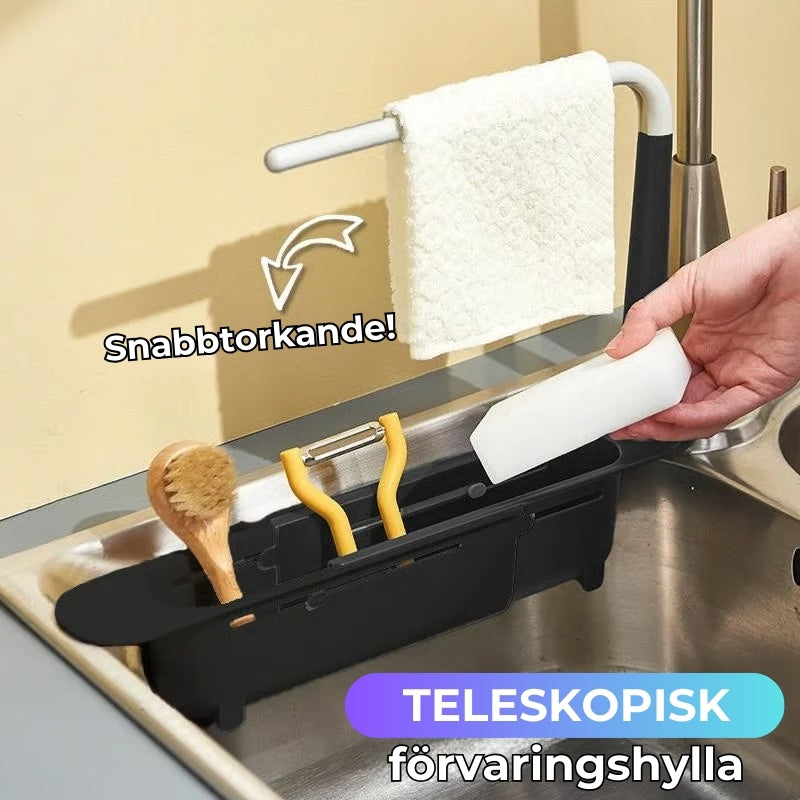 DiskOrdna™ | Teleskopiskt Ställ För Diskbänk Organisatör
